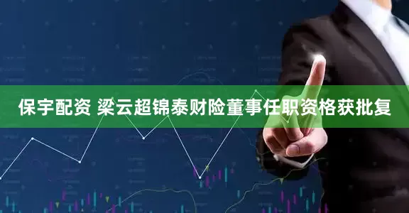 保宇配资 梁云超锦泰财险董事任职资格获批复
